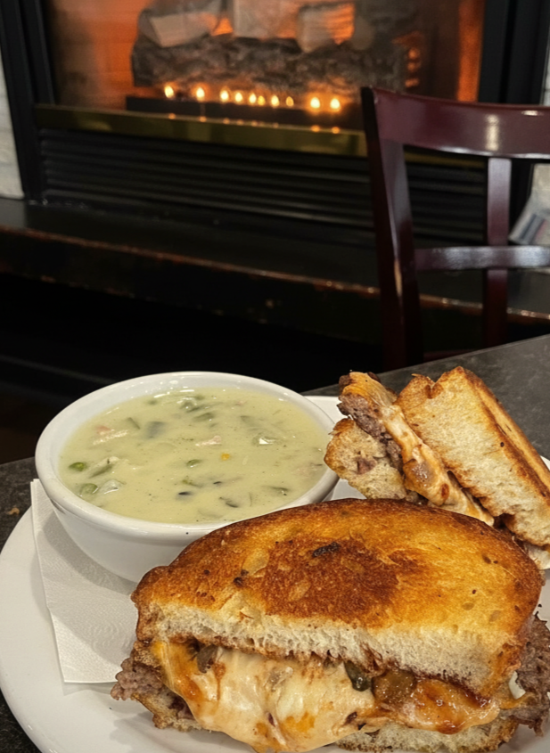 Pub sandwich with soup at Gus' Bar & Grill